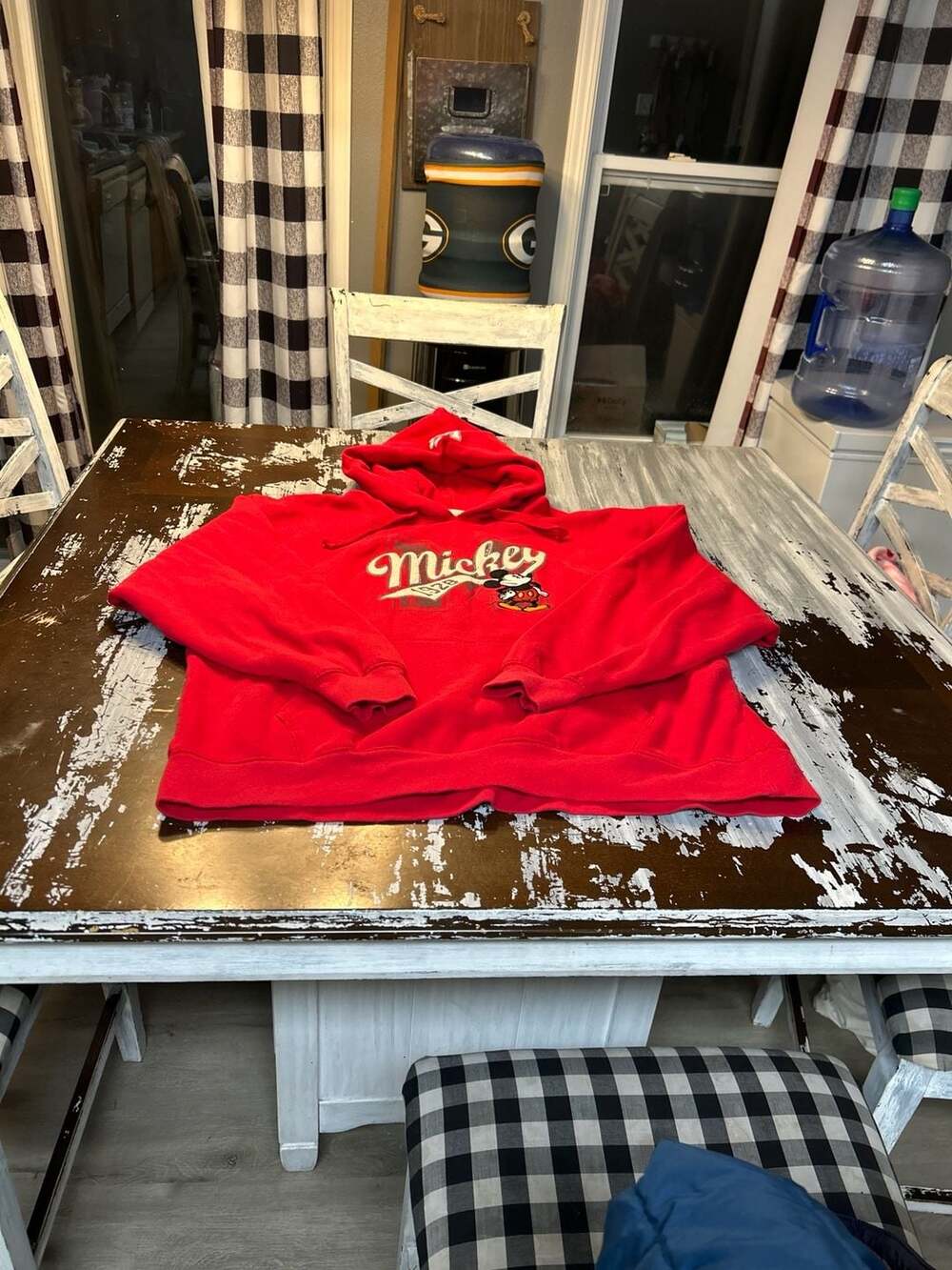 Disney Parks Mickey Mouse 1928 Red Graphic Hoodie Size XL